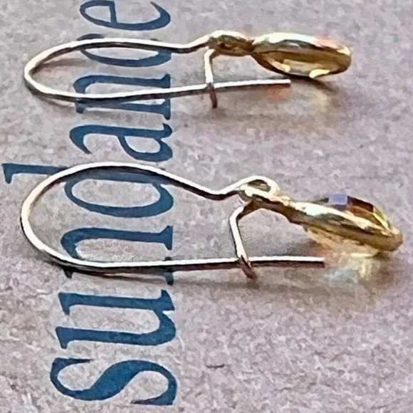 Sundance $78 NEW 3/4" CITRINE 12kt Gold GF NOVEMBER Birthstone Gemstone Earrings - Picture 3 of 6